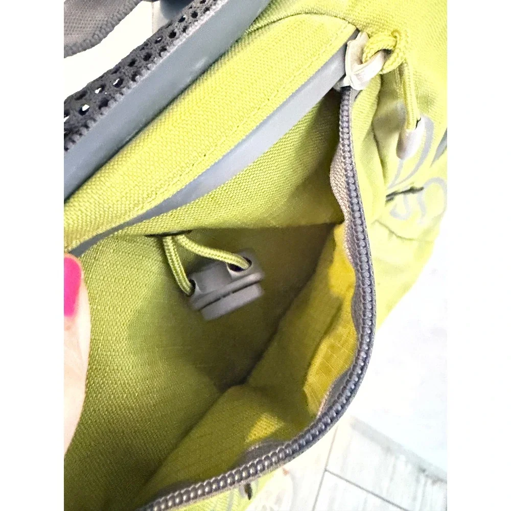 REI Co-op Dog Hiking Pack Harness Saddlebag Lime Green Grey Reflective Medium